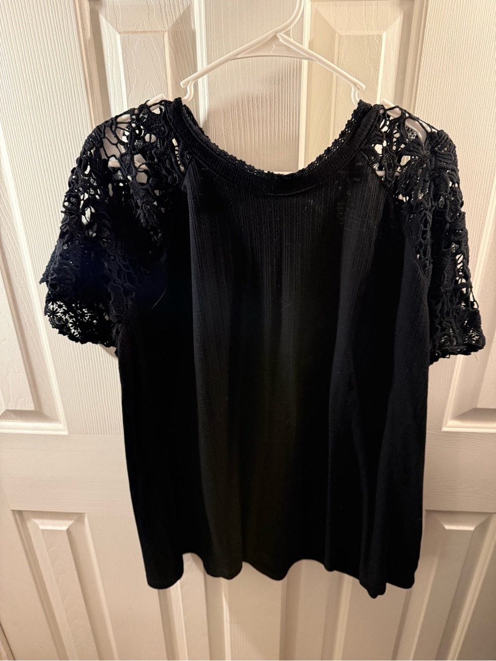 Torrid Black Crochet Sleeve Women’s Top